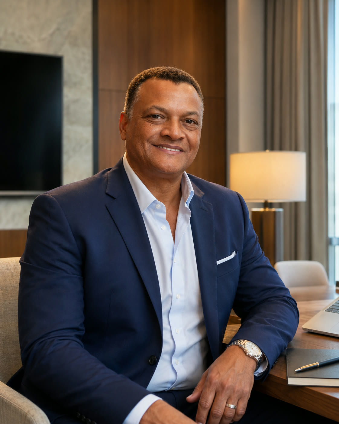 Randy Powell, Encore Authority™ keynote speaker, seated in a boardroom setting.