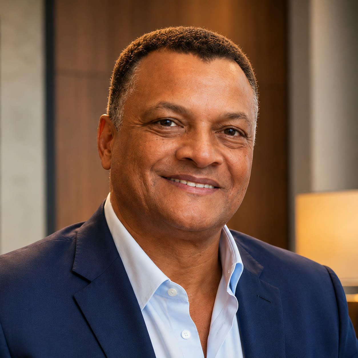 Close-up headshot of Randy Powell in a navy jacket.
